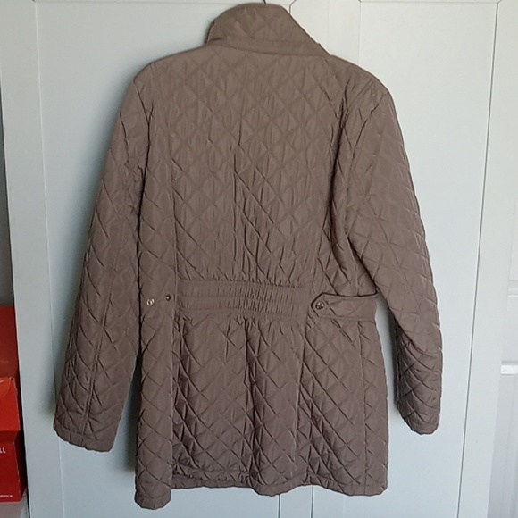 Calvin Klein Quilted Jacket Size L with Detachable Hoodie Tan - Picture 3 of 5